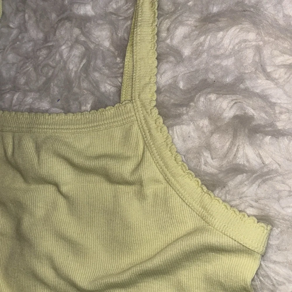 BP Square Neck Bodysuit Ribbed Yellow, Size Small - Picture 3 of 14